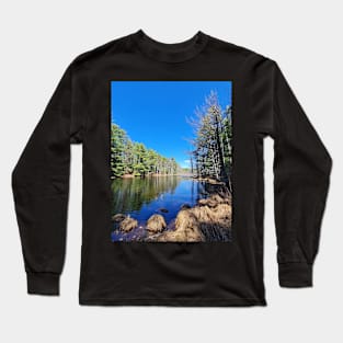 Lakeside Pines Nature Photography New England Feel Long Sleeve T-Shirt